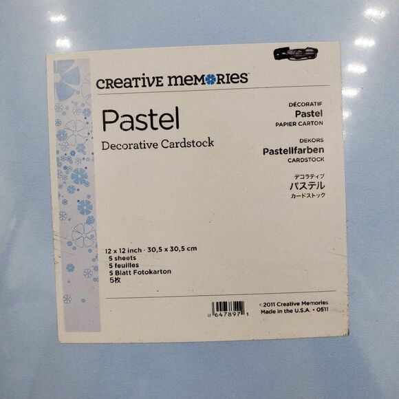 Creative Memories Decorative Cardstock Pastel 12X12 Inch 5 Sheets - Picture 2 of 4